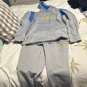 Chargers Gray and Blue track suit authentic NFL gear